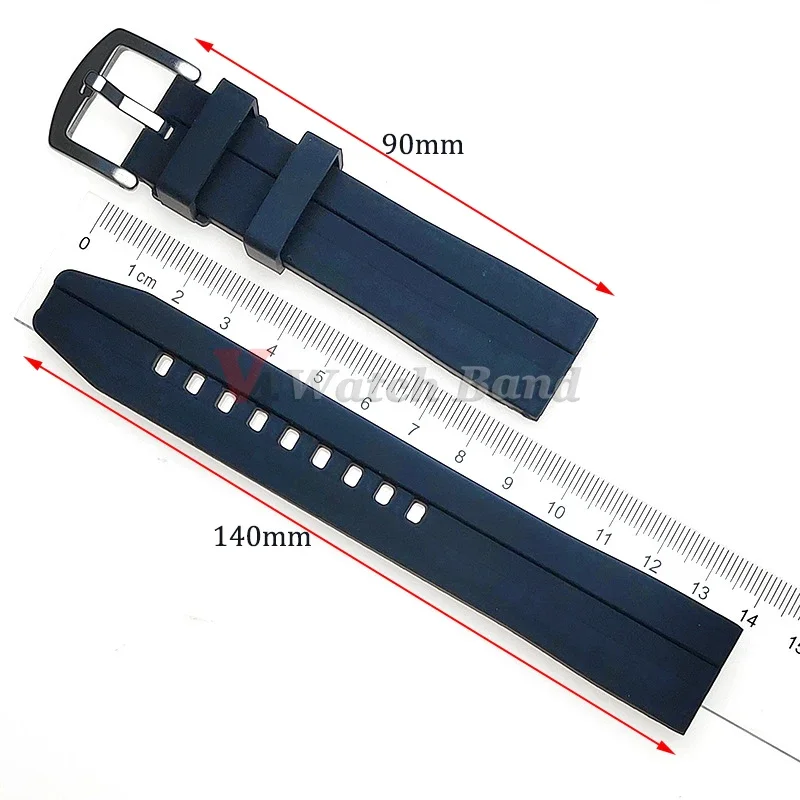 Extended Length Watch Band for Rolex 14+9cm XL Big Size Wrist Strap for Seiko 20 22mm Rubber Belt Waterproof Silicone Wristband