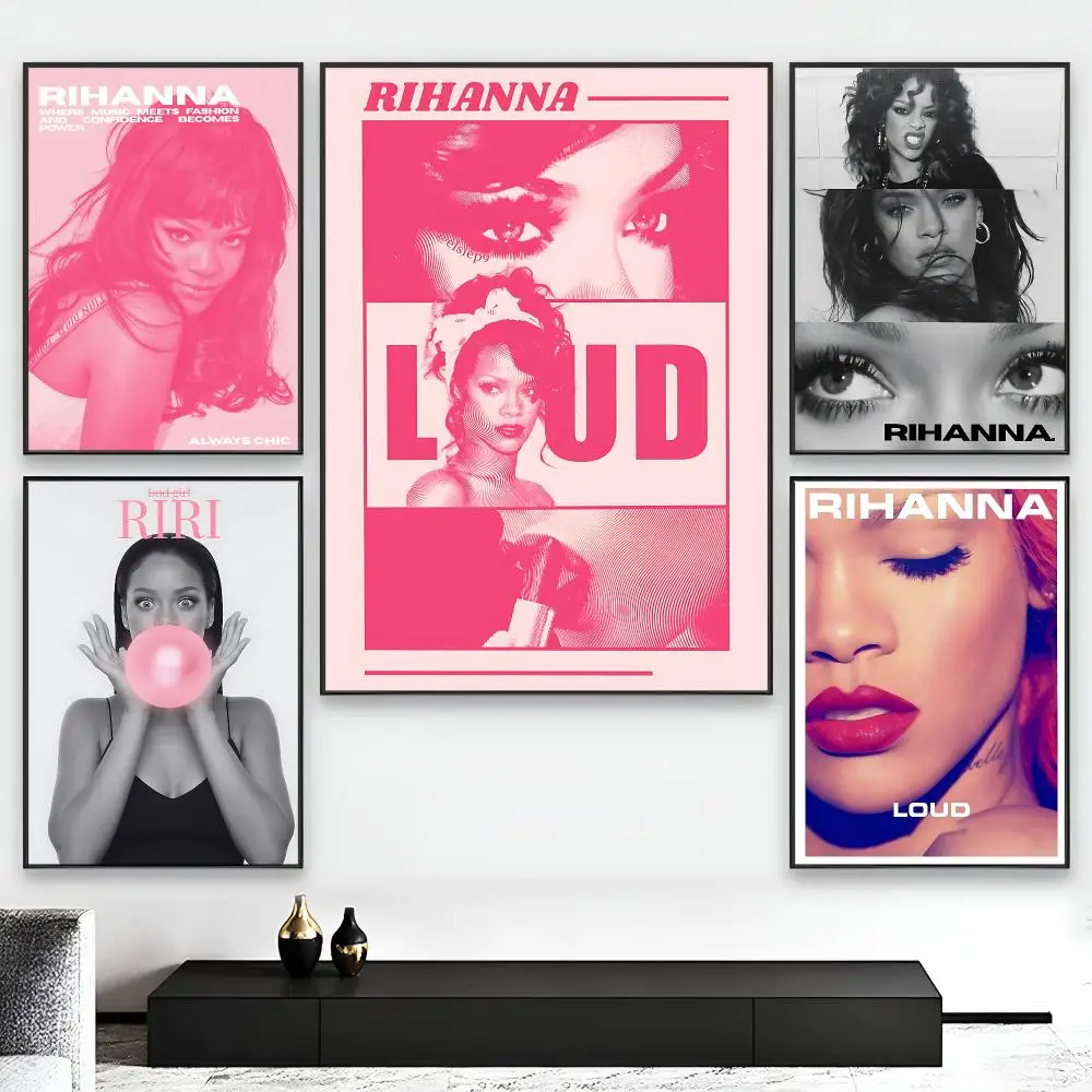R-Rihanna Poster HD Wall Art Prints for Bedroom Living Room Office Bar Home Decor Modern Artwork