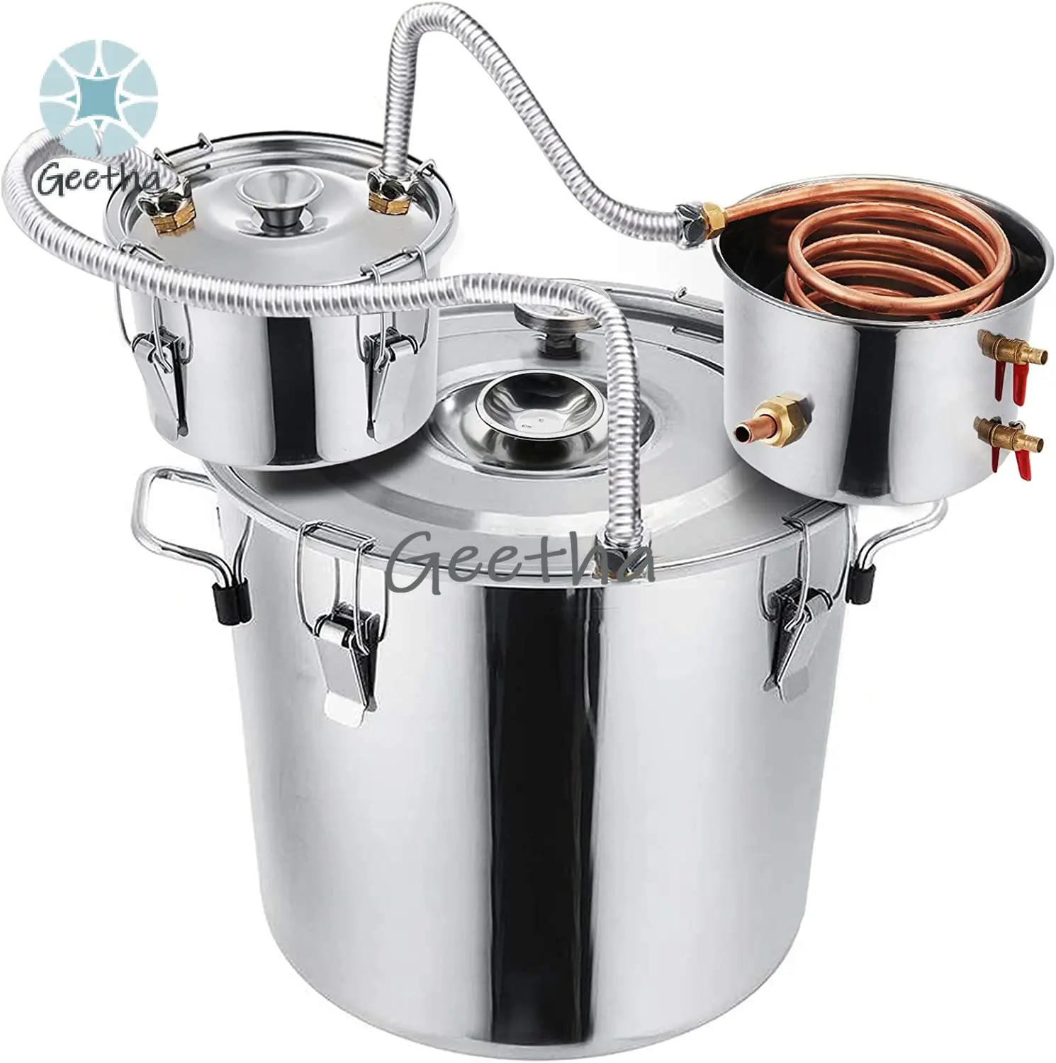 Tubo di rame per distillatore di alcol con pompa di circolazione, birra fatta in casa, termometro incorporato, whisky, vino, brandy fai da te