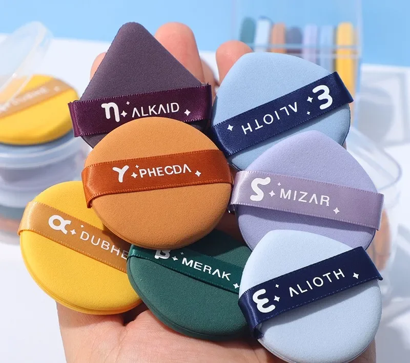 7 Pcs Korean Makeup Sponge Puff for Foundation Concealer Powder Puff Makeup Cushion Puff Air Cushion Makeup Sponges with Box