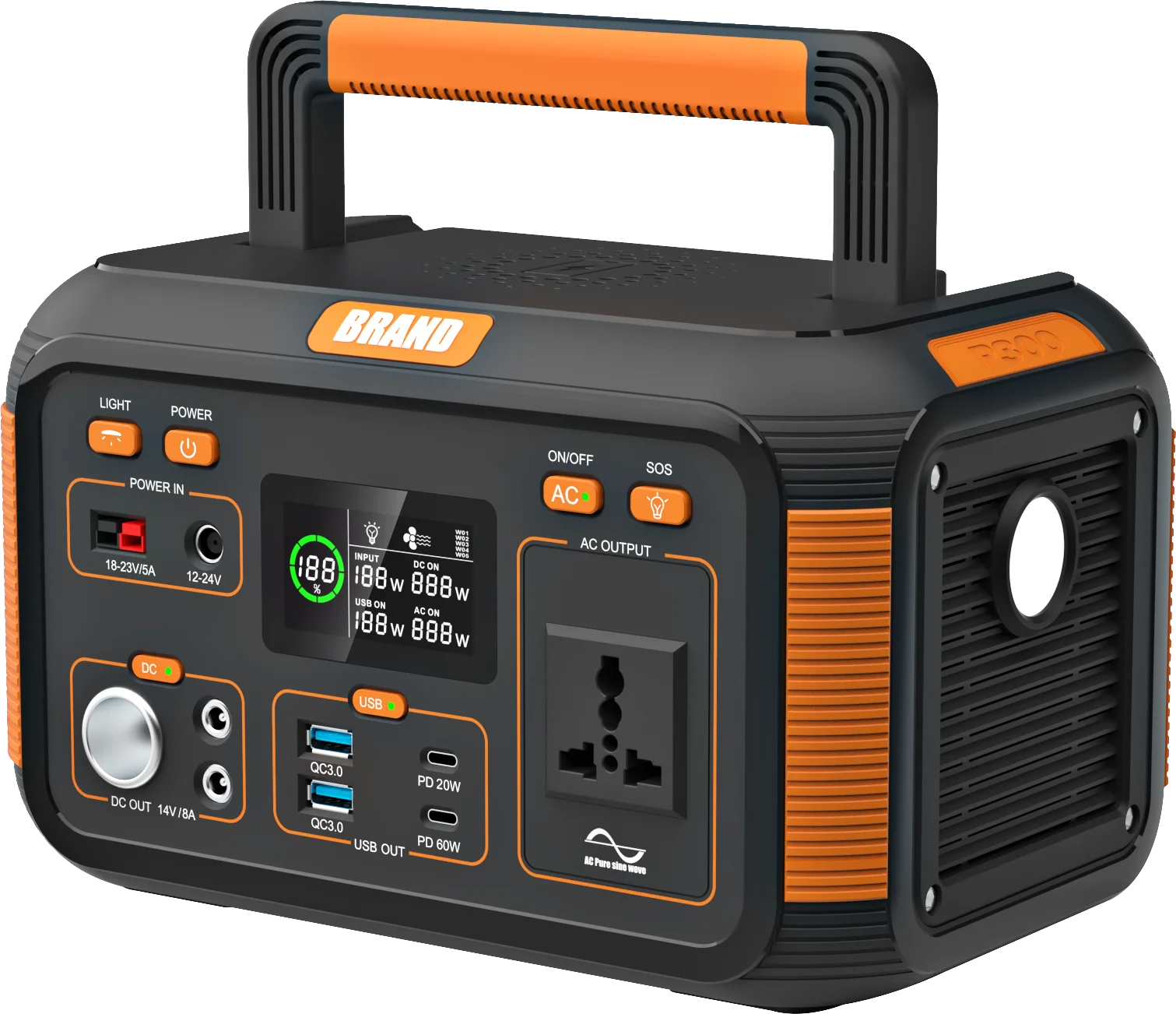 500W Off Grid Solar Power System, Portable Energy Storage Power Station, Multifunctional Home Outdoor Emergency Supply
