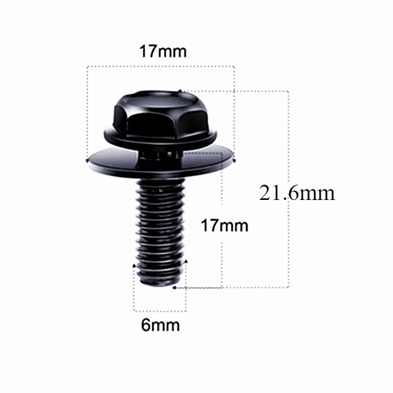 10pcs M6 Bolt For Car Engine Hood Screw Fixed Screws Rivet A Fastening Bumper Mudguard Protective Cover Clip Protective Board Cn