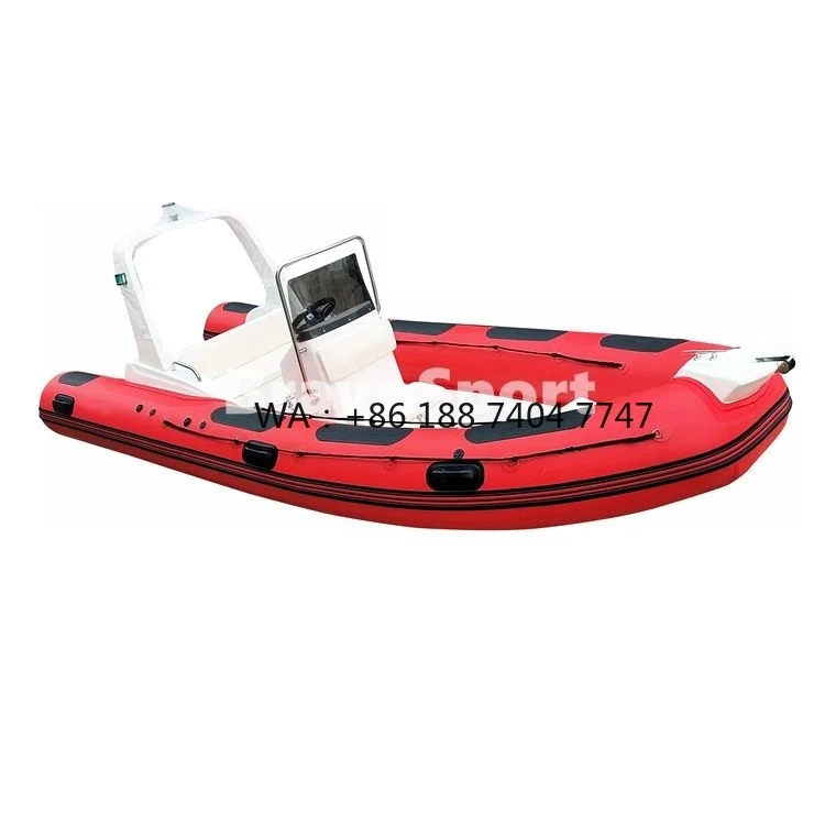 Hot  Red Large Fishing 5.2m Inflatable Rib Boat with Ce for Sale