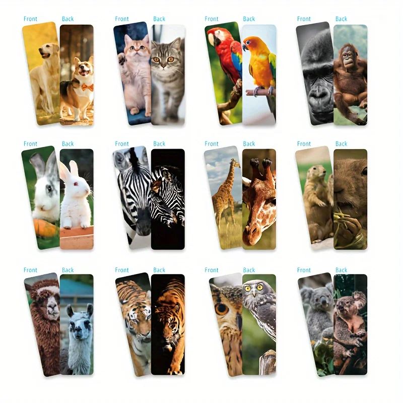 24 Pieces Animal Bookmarks Bookmarks Bookmarks Gifts Inspirational Motivational Paper Bookmarks Packs for Book Loving Adult Wome