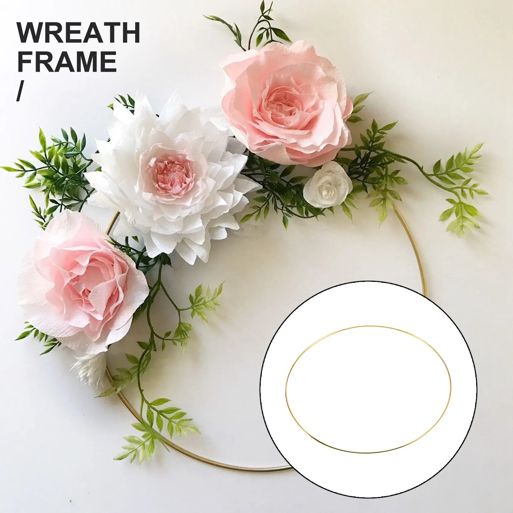 10 Pcs 30 cm Large Metal Garland Garland Tassel Gold Craft Ring DIY Wedding Wreath Decoration, Dream Chasing and Wall Hanging Cr