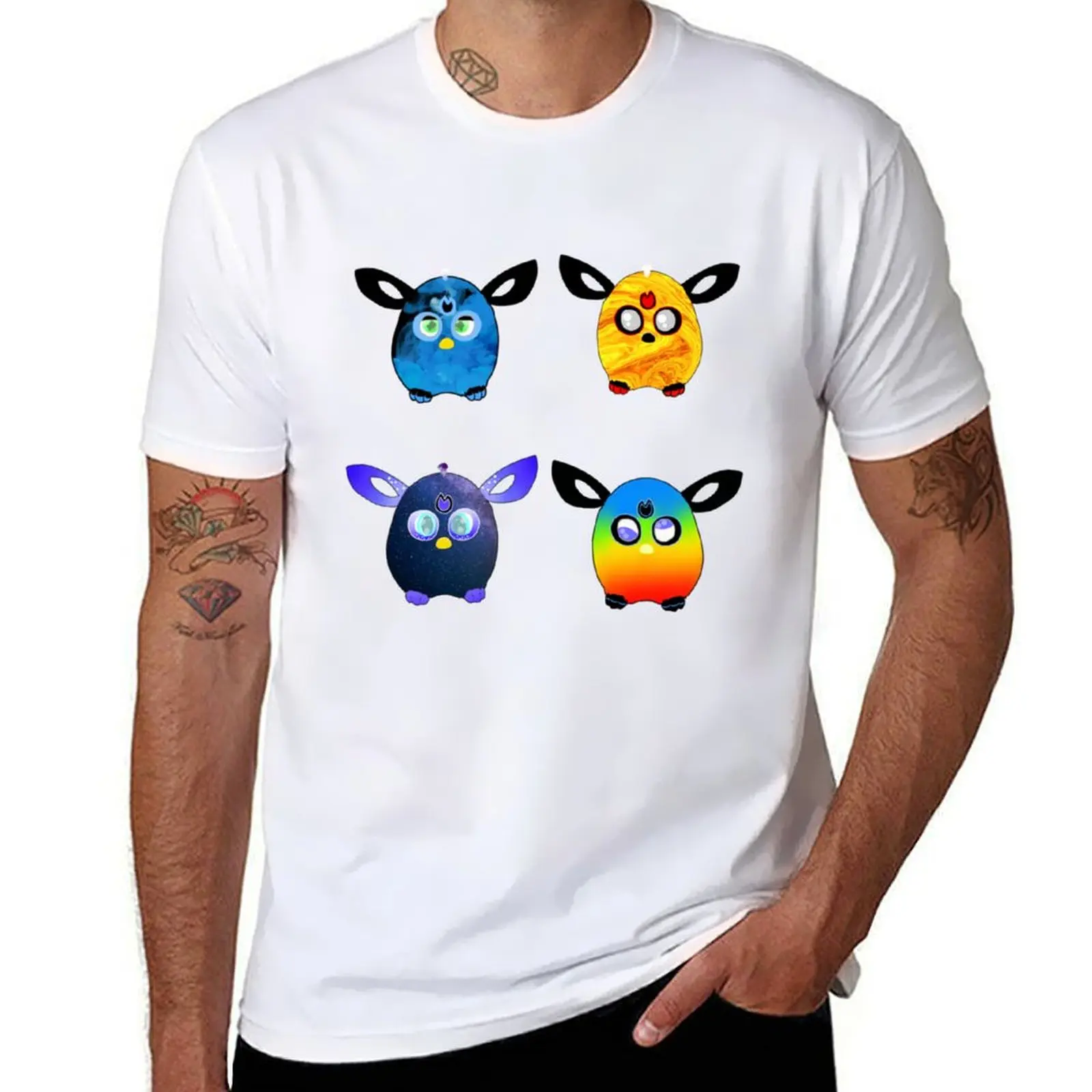

Furby s- set of 4 T-Shirt man t shirt luxury men t shirt cotton 100% T-Shirt
