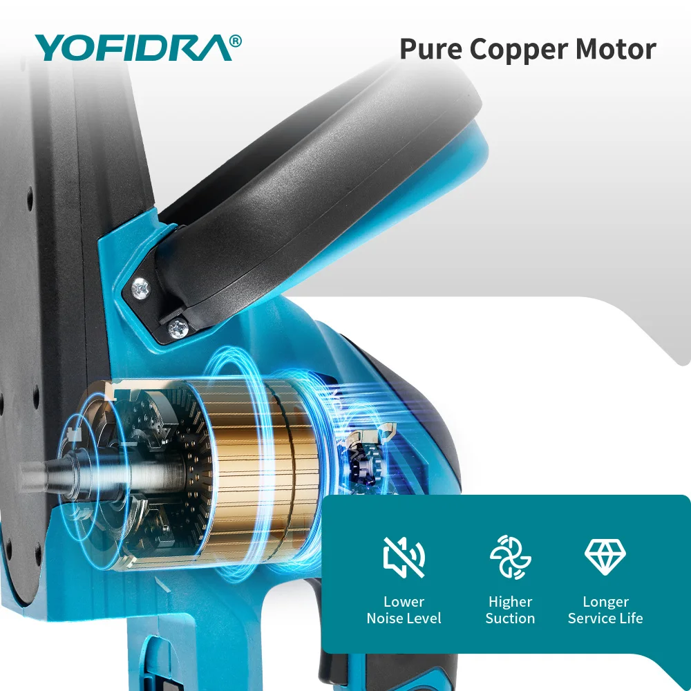 YOFIDRA Kabelloser Elektrischer Heckenschneider 2000W 15000RPM Astsäge Rasenmäher Garten-Trimmwerkzeug für Makita Akku – Detail 6