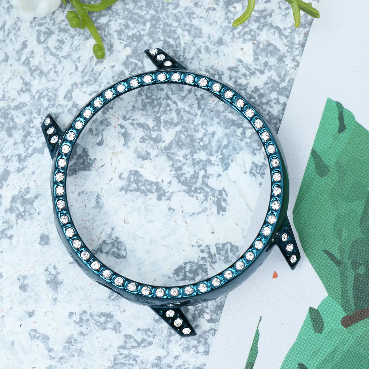 

1Pcs Watch Protective Case Diamond-Studded Lightweight Cover Easy to Install Precise Cutouts Protect Dirt Damage Stylish Cyan