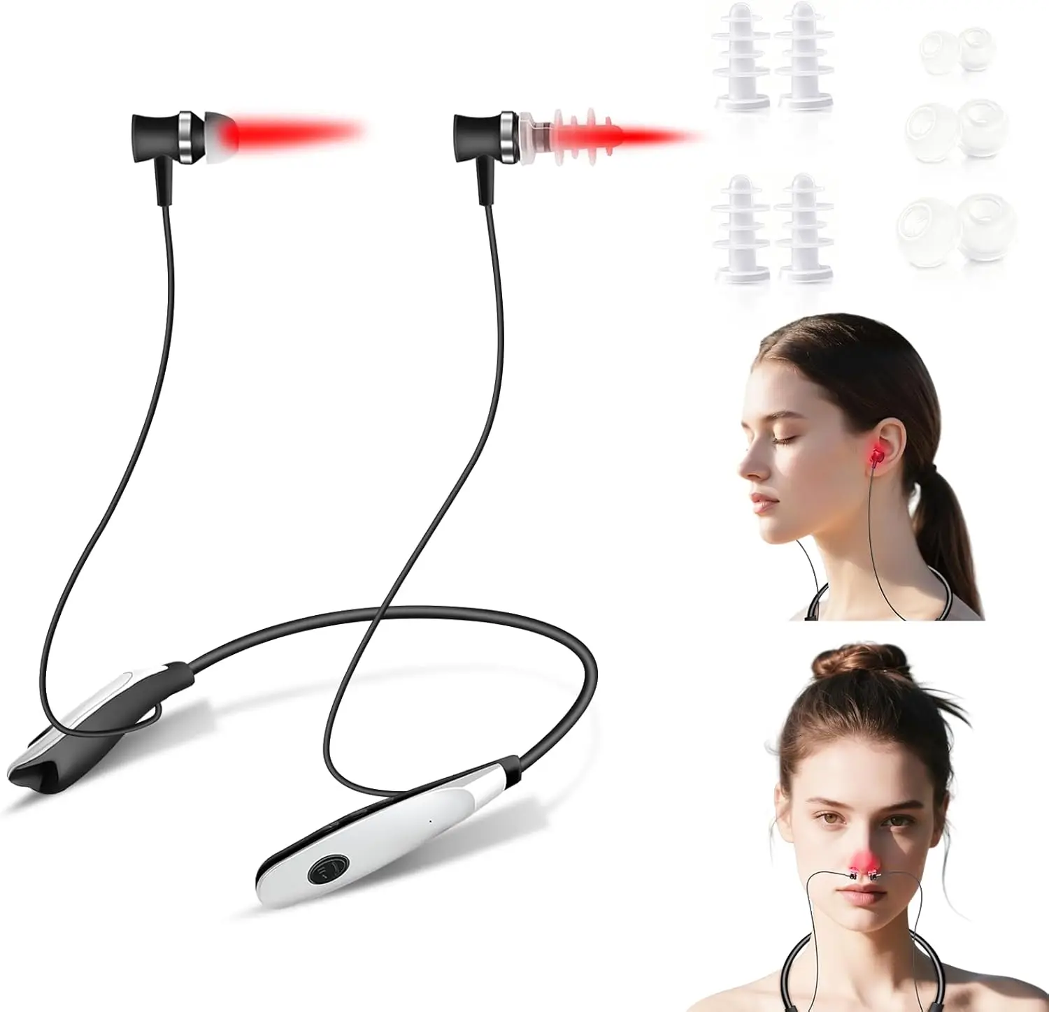 Red Light Therapy for Nose & Ears, Portable Infrared Device with Auto Timer and Rechargeable Design