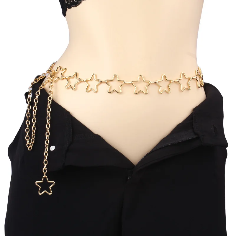 European and American Women's Sky Star Decoration Body Chain Simple and Versatile with Jeans Fashionable Waist Chain