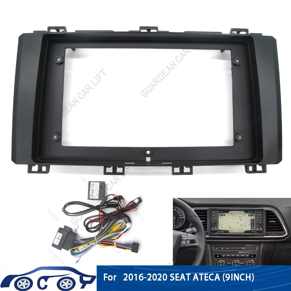 

9Inch Car Radio Fascias For 2016-2020 SEAT ATECA Android Stereo Frame Player 2 Din Head Unit Panel Dash Trim With cable canbus