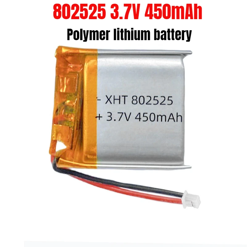 

802525 3.7V Lithium Battery Li Po Battery 450mAh Lipo Rechargeable Li Polymer Batteries for Headset Camera Smart Watch