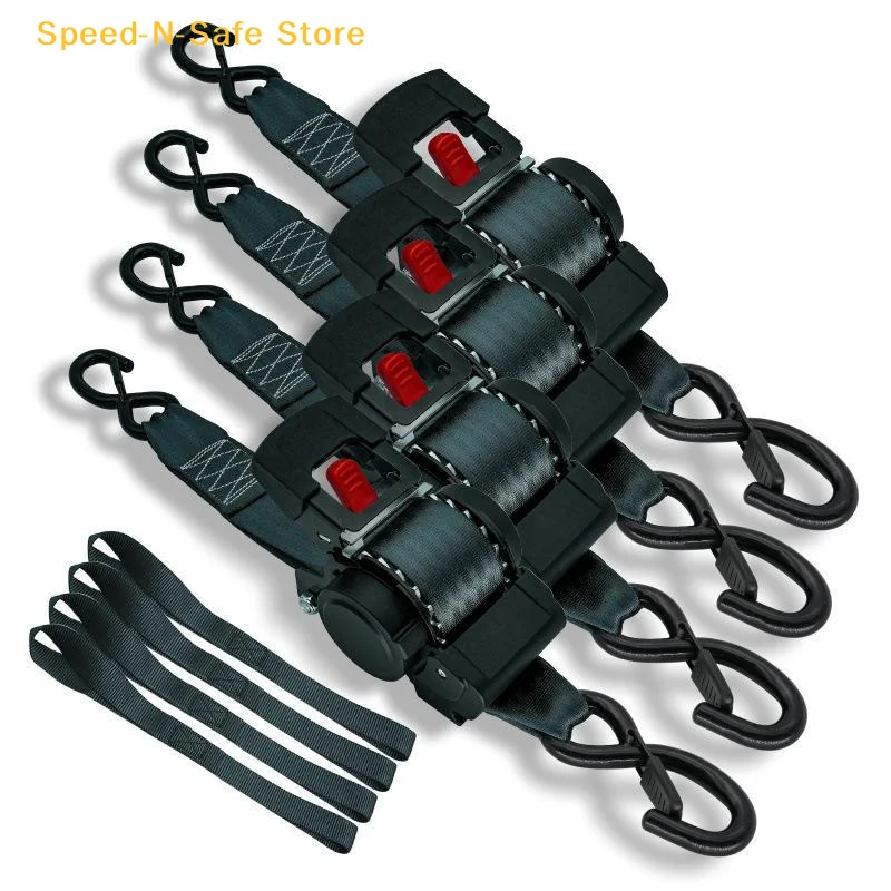 Automatic Retractable Tie Down Straps Heavy Duty Labor-saving Cargo Belt for Motorcycle ATV Outdoor Adventure Gear Securing