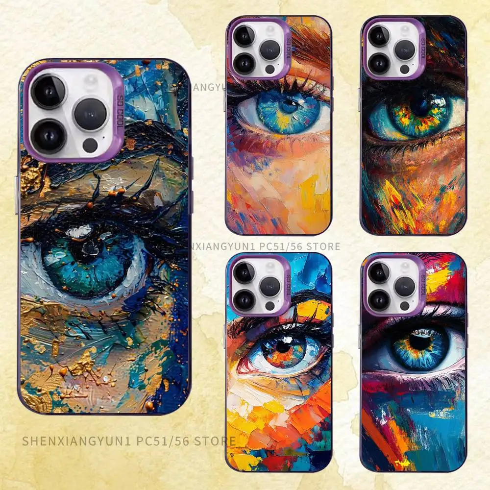 

Colorful eyes Case for iPhone 11,12,13,14,15,16,17 Pro Max XS X XR mini SE 8,7 Air Plus Cover