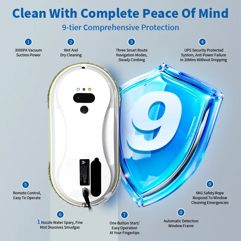 Window-cleaning robot, intelligent window glass cleaning machine, electric glass remote control, automatic window cleaning