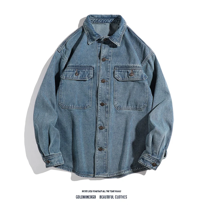 

Мужское джинсовое пальто в стиле ретро в японском стиле irt, свободное длинное повседневное пальто с талией свека, весна-осень, модный бренд, хлопок, полиэстер