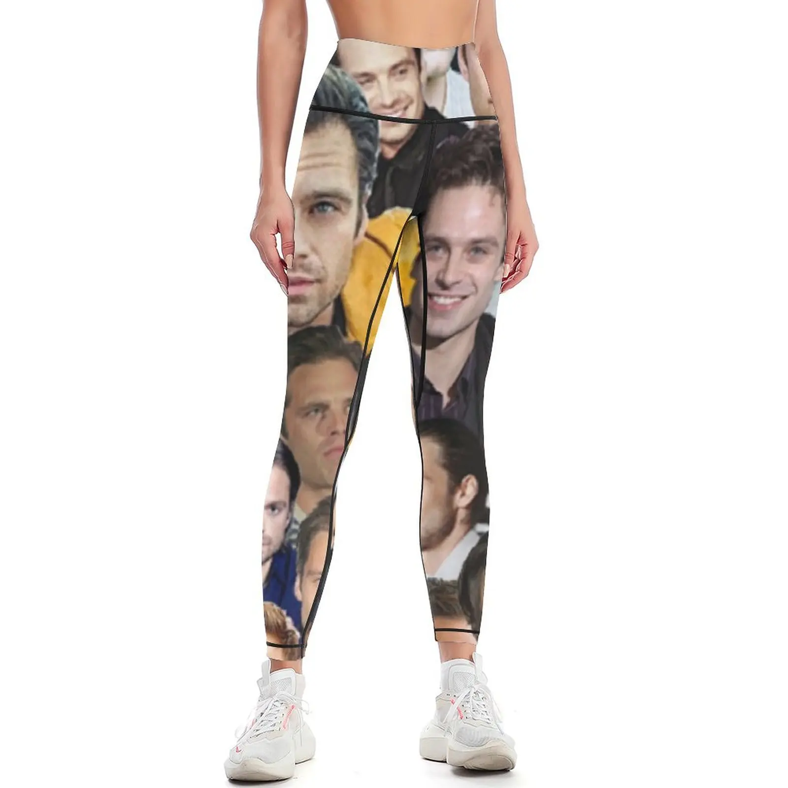 

sebastian stan collage Leggings gym top Women's push up Jogger pants Womens Leggings