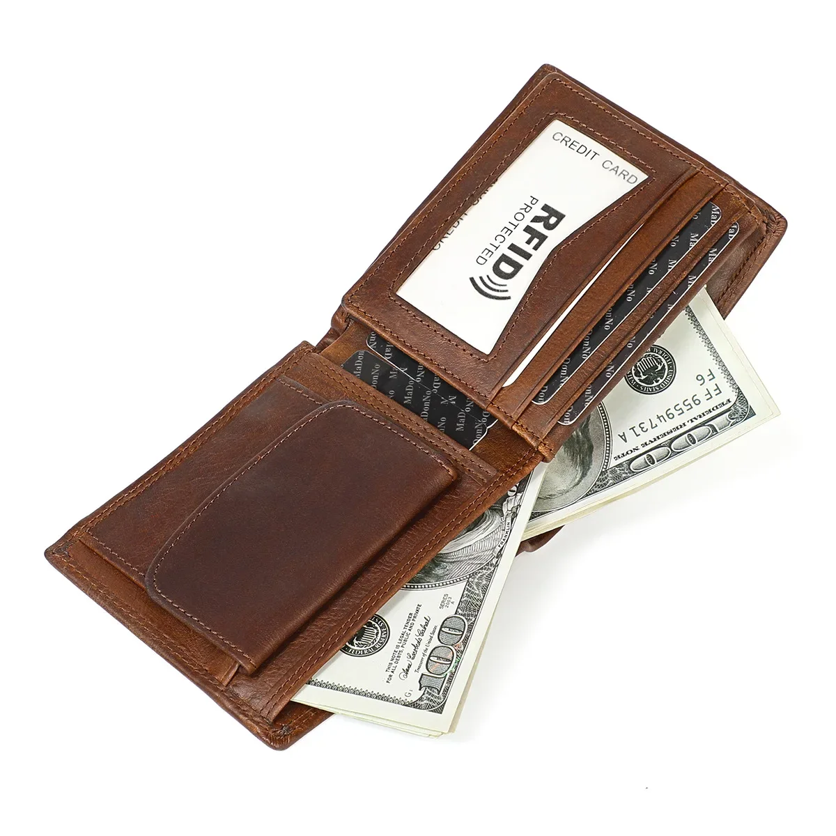 

RFID Blocking Genuine Leather Men's Wallet with Coin Pocket