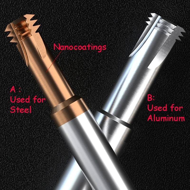 M1~M24 3 Thread Milling Cutter 3-Flute 4-Flute Integral Tungsten Carbide End Milling Cutter for Steel and Aluminum