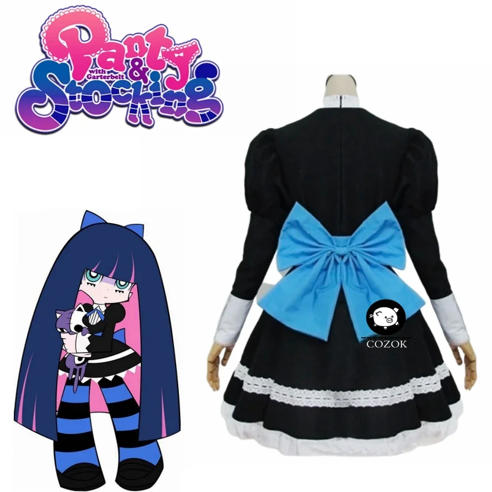 Höschen & Strumpf mit Strumpf gürtel Heldin Anarchie Strumpf schwarz Kleid Cosplay Kostüm Lolita Kleid