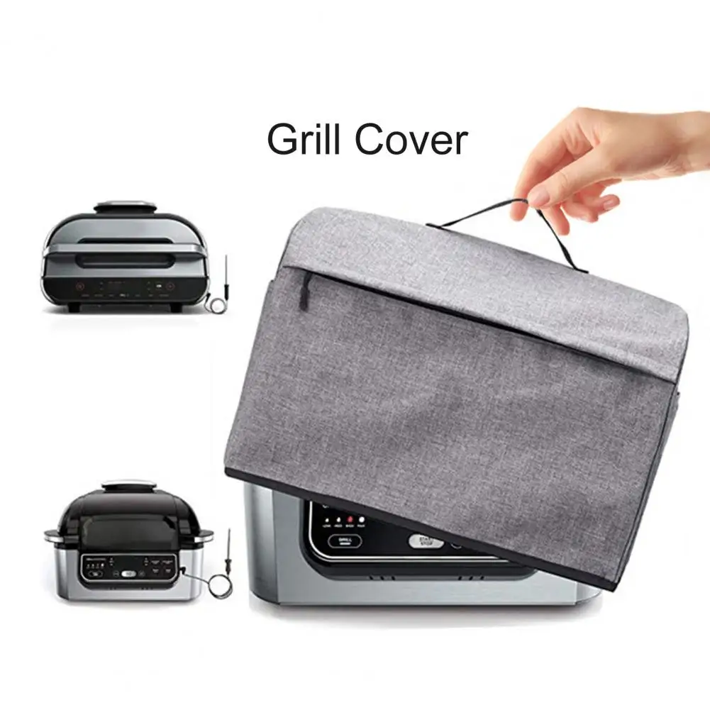 Capa para grelha interna, lavável à máquina, anti-arranhões, à prova d'água, poeira, churrasqueira, com bolsos com zíper para casa