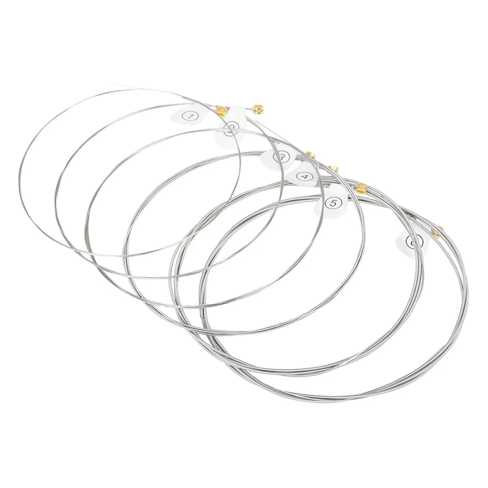 

6 Pcs High Carbon Steel Core Coated Strings Guitar Supply Classical Folk Anti-rust Coating