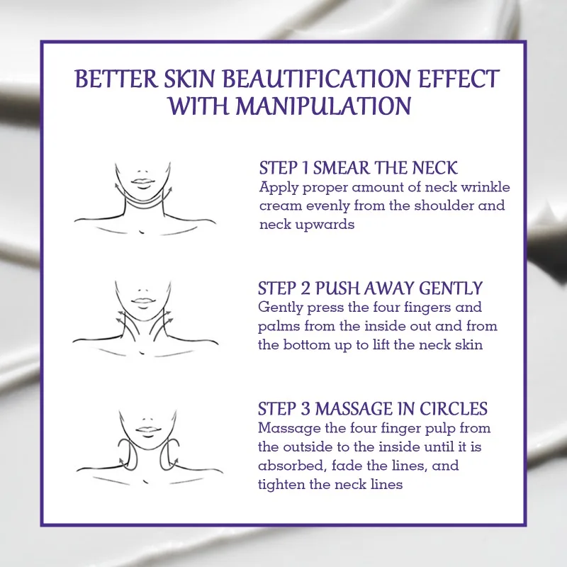 كريم مزيل تجاعيد الرقبة ، مضاد للشيخوخة ، شد ، رفع ، تبهت ناعم ، تبييض خطوط ، تفتيح ، ترطيب ، منتجات العناية بالبشرة