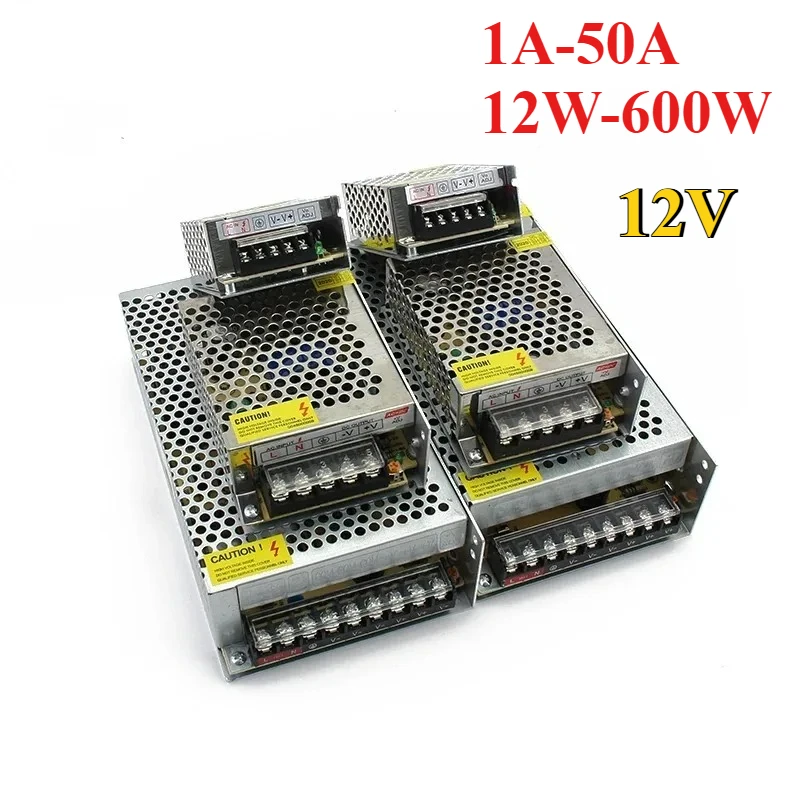 

12V Switching Power Supply Source 1A 5A 6A 8A 10A 15A 20A 30A Lighting Transformer 15W 36W 100W 200W AC-DC for LED Strips CCTV