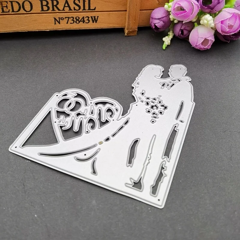 Lovers Die Cut Couple Metal Cutting Dies Scrapbooking Album Wedding Craft Dies for Card Making Decoration Embossing