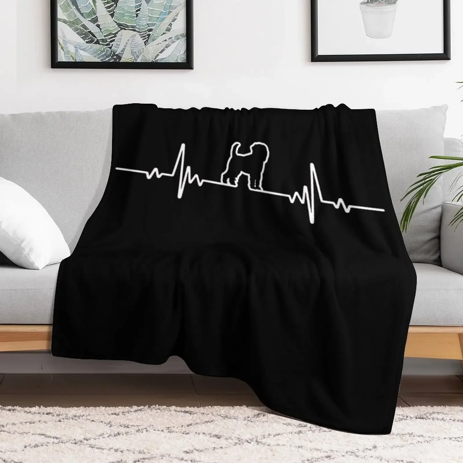 Minimalist Heartbeat Brussels Griffon Throw Blanket Thermal Comforter Luxury St Sleeping Bag Polar Blankets 5
