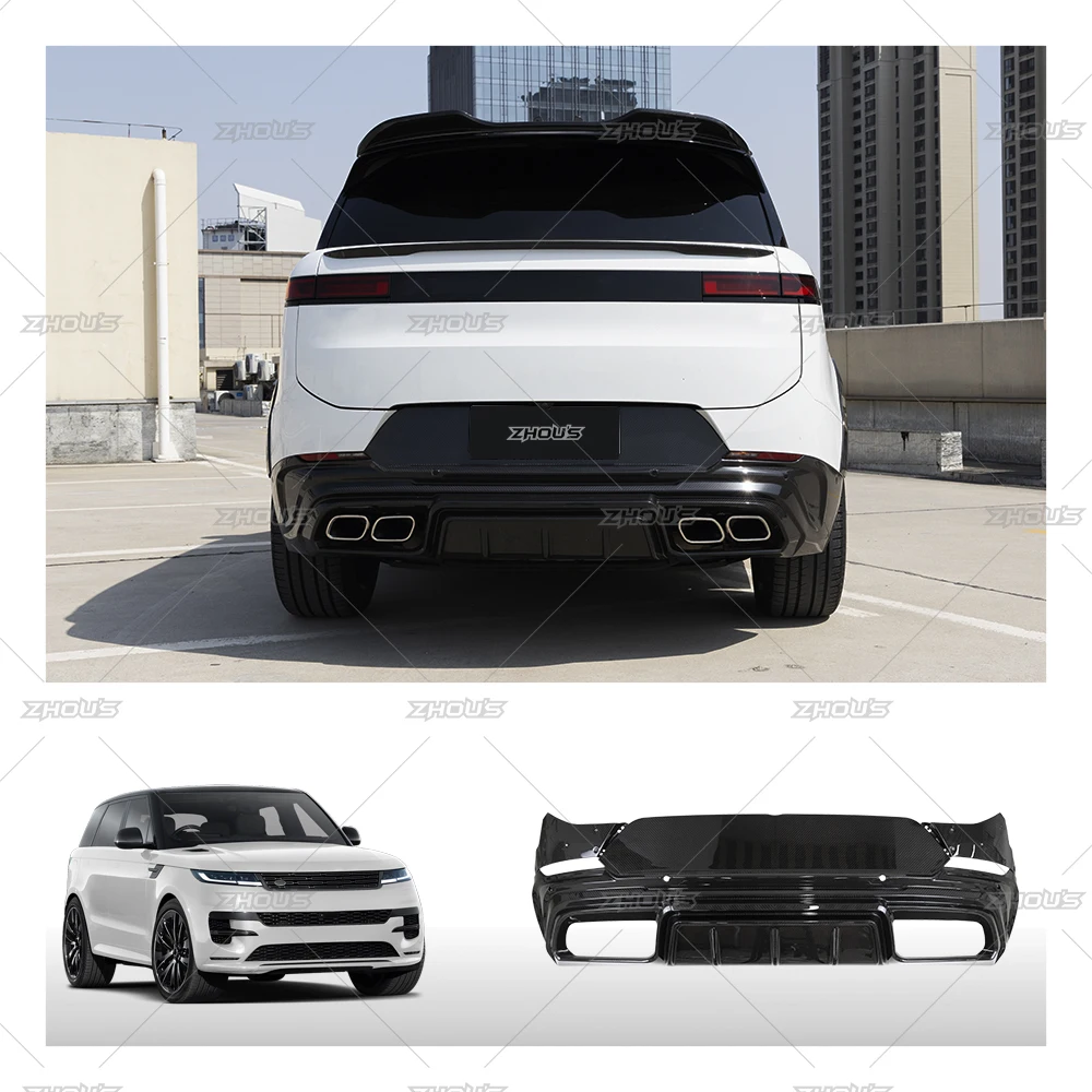 Zhous Design Car Accessories Exterior Modification Parts Carbon Fiber Rear Bumper for Range Rover Sport L461 Upgrade Kit