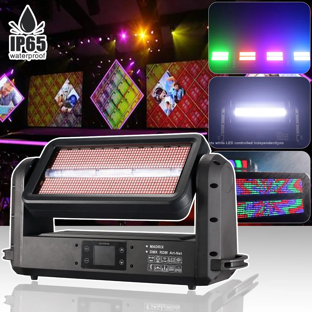 

3000W Strobe Light IP65 Waterproof Moving Head Par Light RGBW Outdoor Concert Park Wall Wash Effect Flash Dj Disco Club Lamp