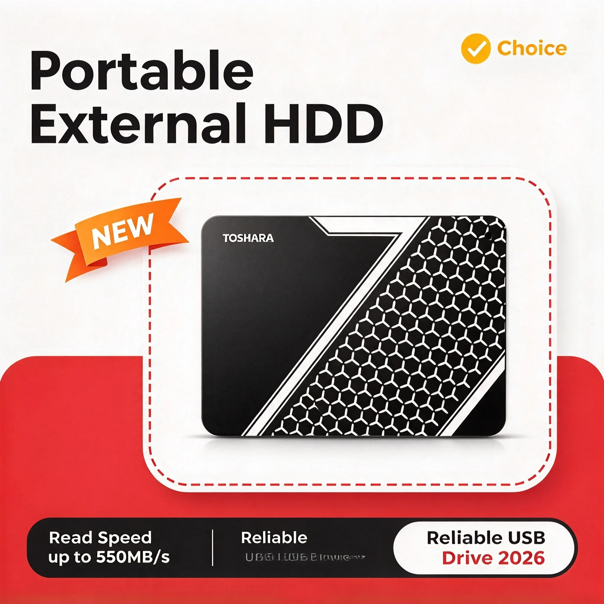 Slim Portable Solid State Drive TOSHARA A3 1TB 2TB USB3.0 Type-C External SSD High Speed Storage Hard Disk for Laptop Mac Cross