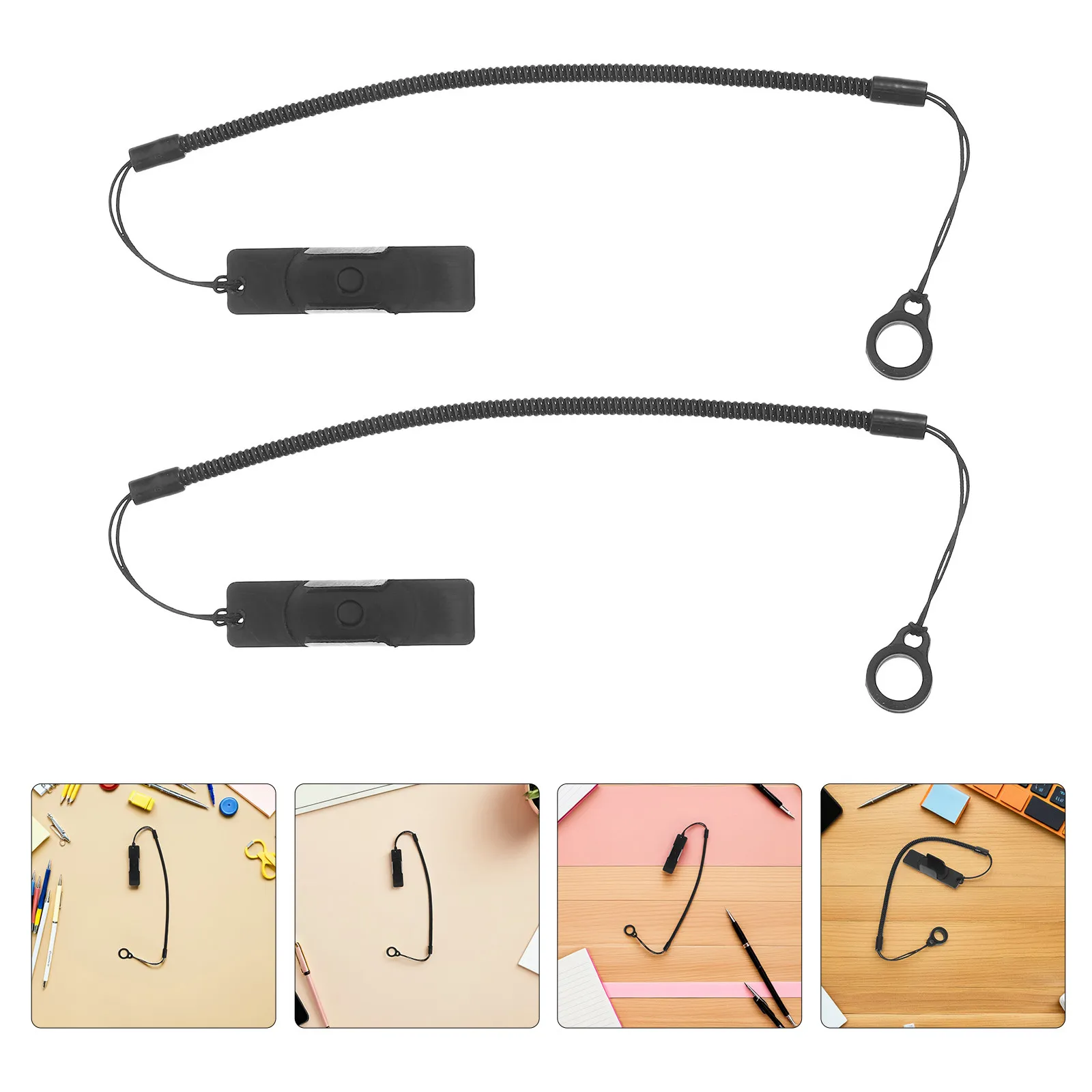 

Комплект из 2 эластичных ремешков-фиксаторов для ручек и стилусов, 60 см, для организации хранения в офисе и банке