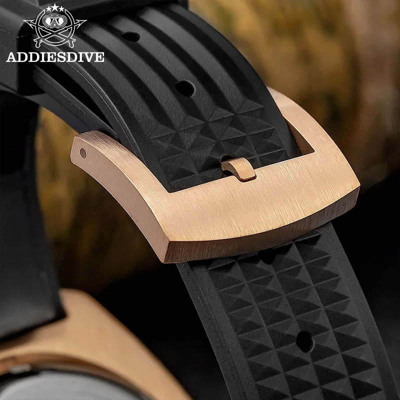 Addiesdive الرجال البرونزية الغوص ساعة الياقوت الزجاج C3 مضيئة البرونزية الحافة NH35 ساعة أوتوماتيكية مقاوم للماء 20Bar الساعات الفاخرة