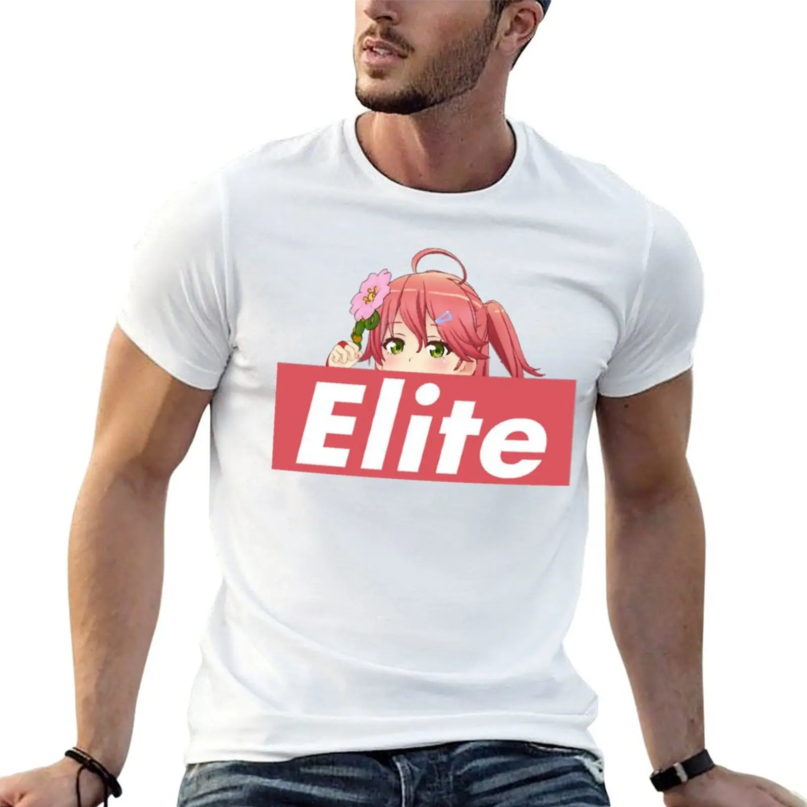 Elite Miko Sakura Peeker Essential For T-shirt Crewneck Movement Tshirt Novelty Fitness Humor Eur Size