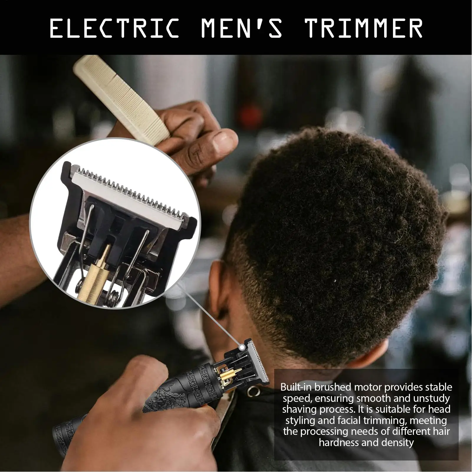 

Portable Shaver Barber Cordless Electric Hair Cutting Machine USB Fast Charging Hair Trimmer Vintage Hair Clipper For Hairdresse