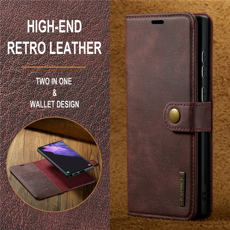 S21 S20 FE S22 S23 5G Detachable Leather Wallet Case For Samsung Galaxy S23 Ultra Note 10 S20 S 20 S22 S21 S9 Plus S10E Cover
