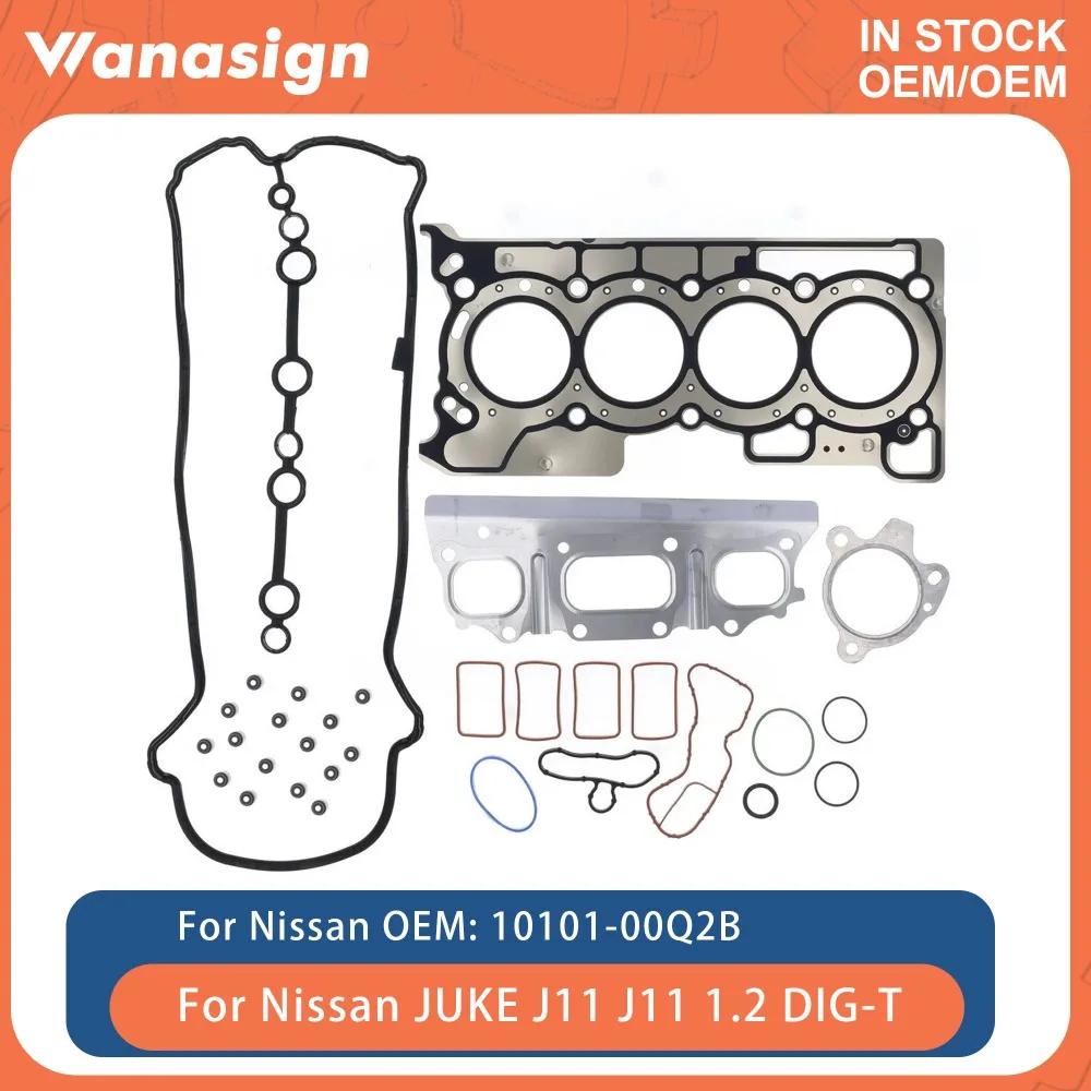 Engine Full Gasket Set Fit 1.2 L For Nissan Kicks QashqaI Juke Pulsar Tiida Dacia Dokker Express Duster Lodgy H5F 1.2L HR12DDT