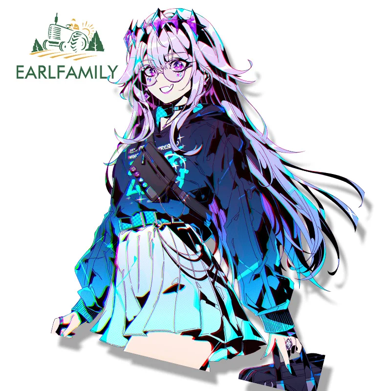 EARLFAMILY Koseki Bijou Fanart Car Sticker Hololive Waifu Hot Decal JDM Streetwear Punk Girl Graffiti Cartoon Peek Stickers view 4