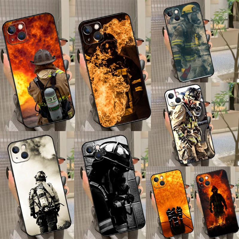 Firefighter Fireman Heroes Case For iPhone 12 13 Mini 11 14 Pro Max XS X XR Plus 15 16 Pro Max Cover