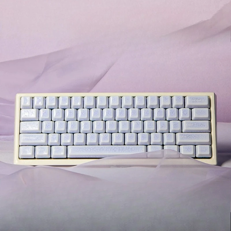 114pcs - Crack - Shanhai ceramic keycaps multi-color optional light-transmitting mechanical keyboard original height