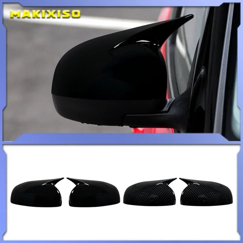 

For Skoda Fabia 2008-2014 Car Sticker Rearview Side Mirror Cover Wing Cap Exterior Door Rear View Case Trim Carbon Fiber Look