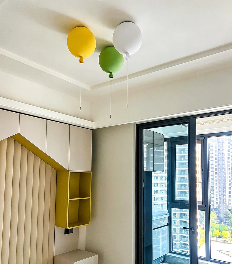 Yellow Blue White Red Glass Ceiling Light Balloon