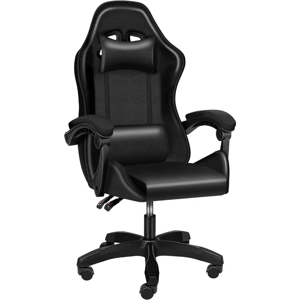 Adult Gaming Chair with Footrest, Comfortable Headrest, Without Footrest, Adjustable Seat, Ergonomic Gaming Chair