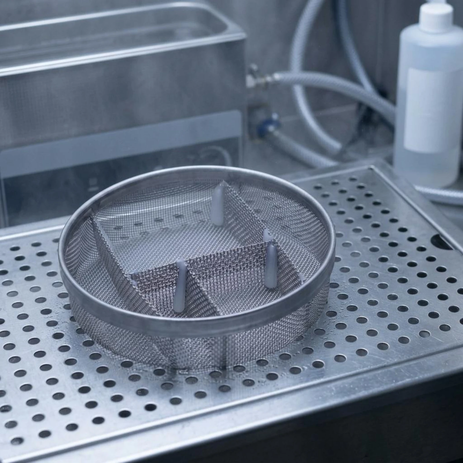 Watch Cleaning Filter Basket 5 Compartments Partitioned Mesh Basket Round