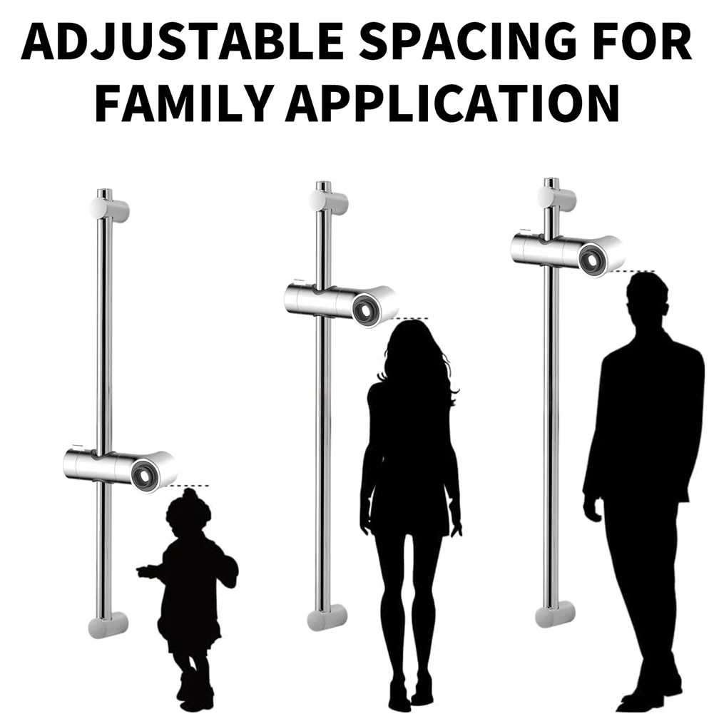 

ABS Magnetic Shower Bracket for 18-25mm Rods Height Adjustable Sliding Design and 360 Degree Rotatable Mount for Bathroom Use
