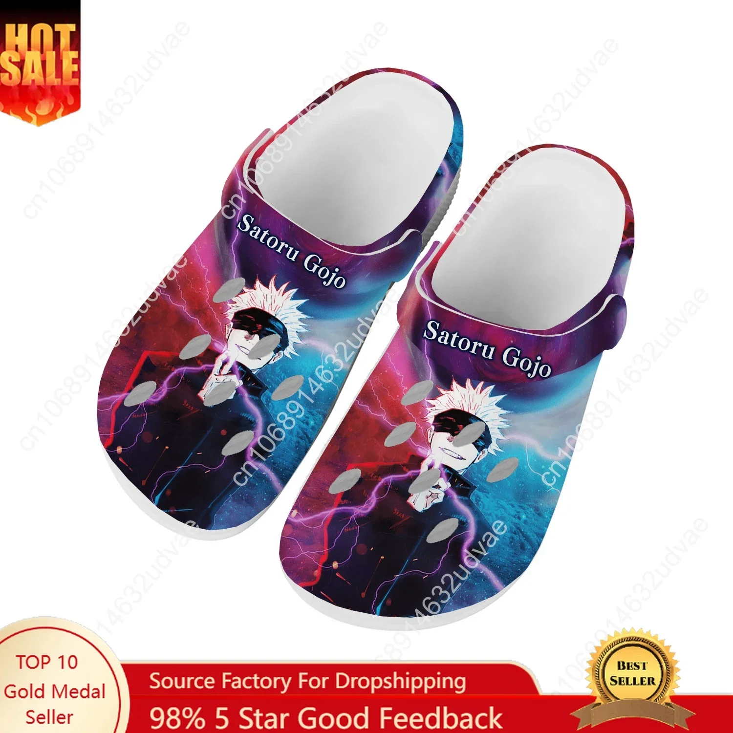 

Gojo Satoru Water Shoes Mens Womens Non-slip Fashion Home Garden Clogs Customizd Sandals Beach Breathable Hole Slippers