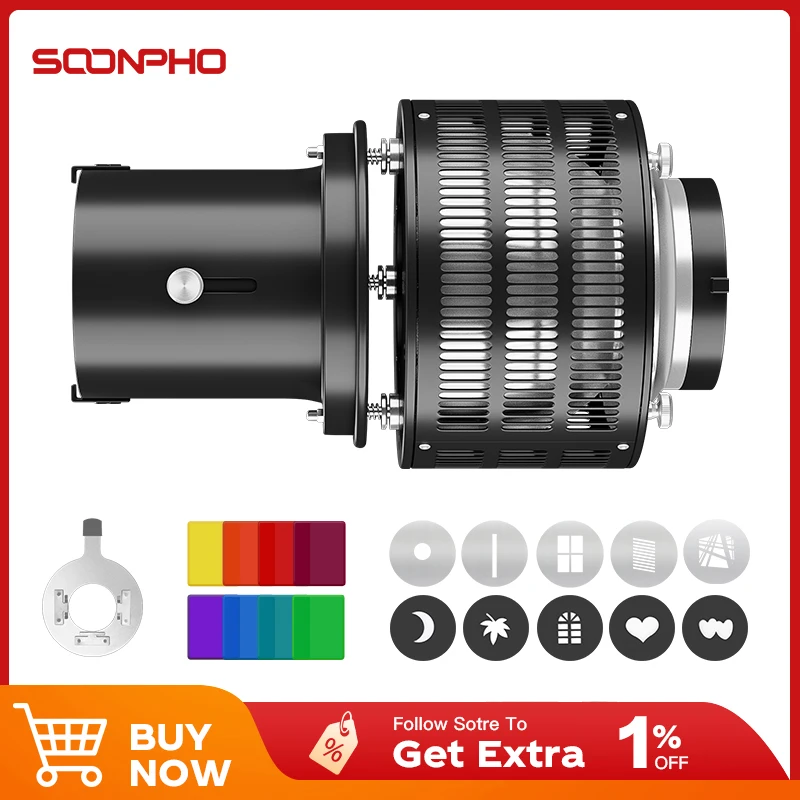 

Bowens Mount Flash Snoot Conical Lens Video Artist Modelling Shape Light Studio with Optical Lens Photography Accessories