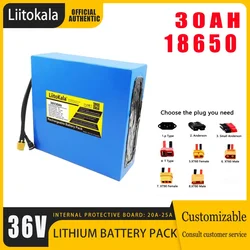 LiitoKala 36V30AhElectric Bike Battery Built in 20A BMS Lithium Battery Pack 36 Volt with 2A Charge Ebike Battery